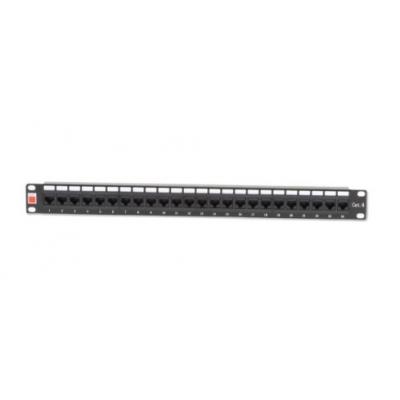 19" CAT6 1U 24 Port RJ-45 Patch Panel Unshielded Black